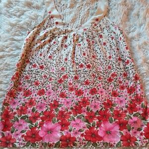 One Clothing Floral Racerback Crochet Tank Top, sz S